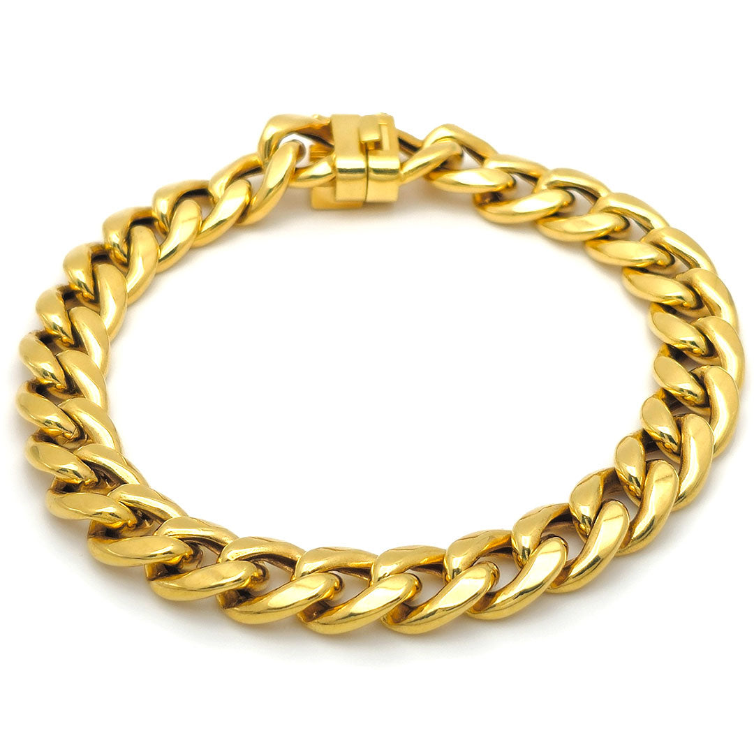 Hollow Cuban Link Bracelet in 10k yellow gold - 10.5mm